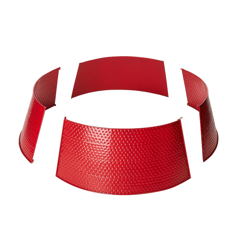 Glitzhome 40.5"D Christmas Hammered Metal Tree Collars