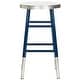 preview thumbnail 2 of 6, SAFAVIEH 24 -inch Kenzie Silver Dipped Navy / Silver Counter Stool - 13.5" x 13.5" x 24"