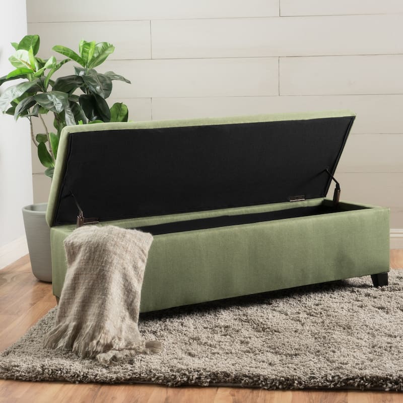 Cleo Fabric Storage Ottoman Bench by Christopher Knight Home
