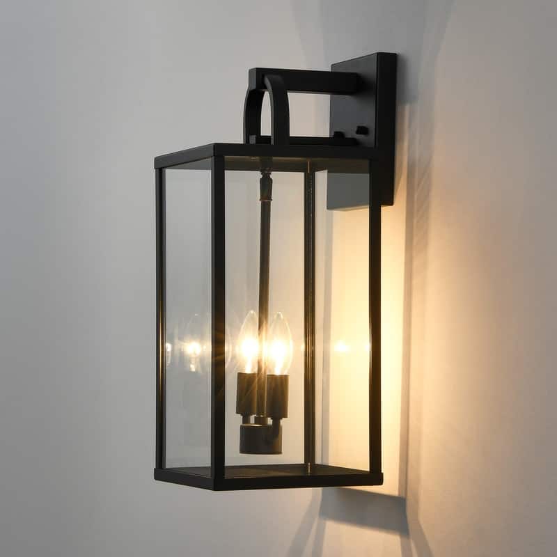 KAWOTI 2-Light Outdoor Lantern Wall Light - W8.25" x H20" x D9.5"