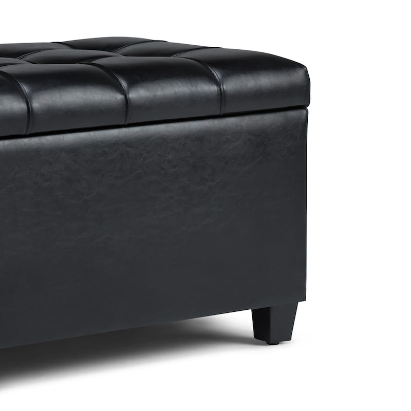 WYNDENHALL Marlowe 34 inch Wide Transitional Rectangle Storage Ottoman