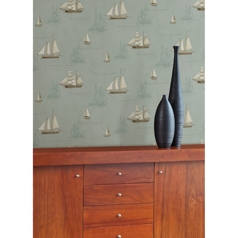 Andrew Seafoam Sailboat Wallpaper
