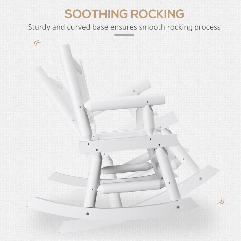 2 Person Rocker Outsunny 2-Person Wooden Rocking Chair Rocker Bench with Relaxing ...