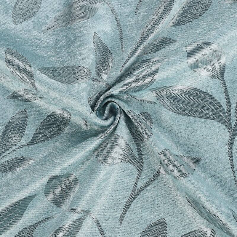 Superior Leaves Machine Washable Room Darkening Grommet With Ties Blackout Curtains, Set of 2