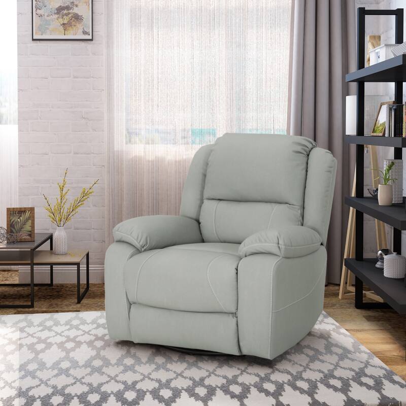 39" Wide Faux Leather Manual Swivel Standard Recliner