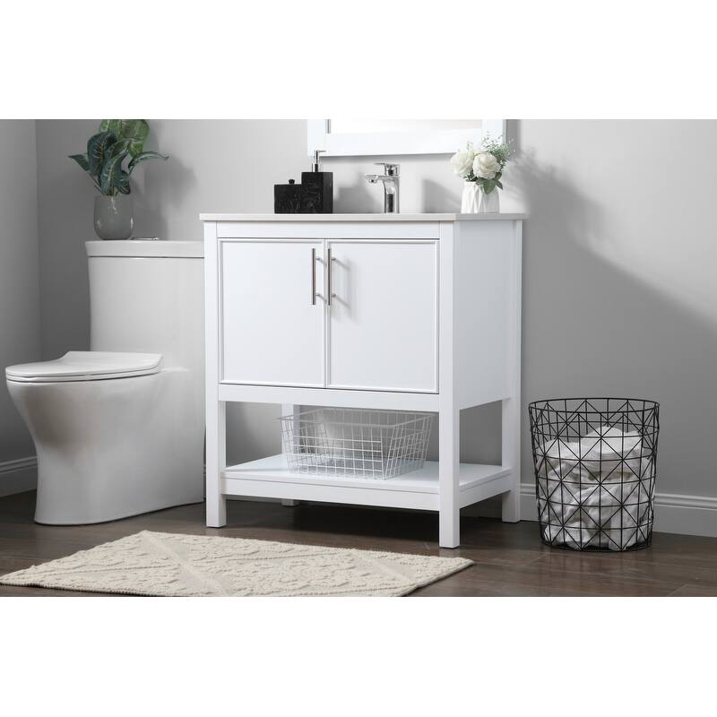 Elegant Lighting VF26630 Everett 30" Free Standing Single Basin Vanity