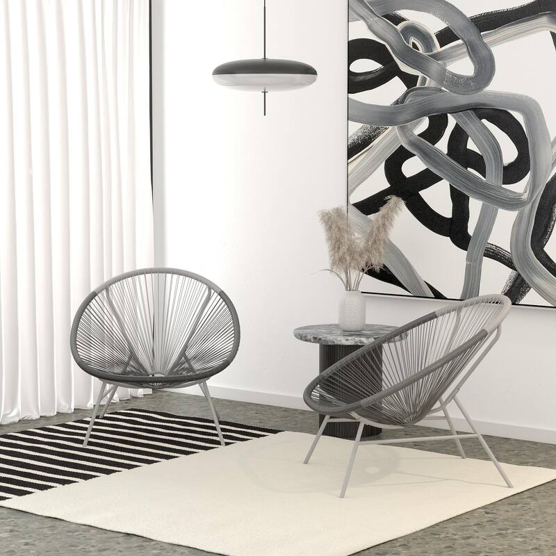 GDFStudio - Outdoor Steel Lounge Chair Set with Ergonomic Design(Set of 2)