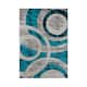 Orelsi Collection Abstract Area Rug - 8'1" x 10'5" - Turquoise/Grey