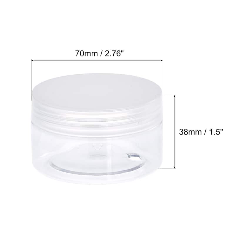 Round Plastic Jars with Transparent Screw Top Lid, 4Pcs