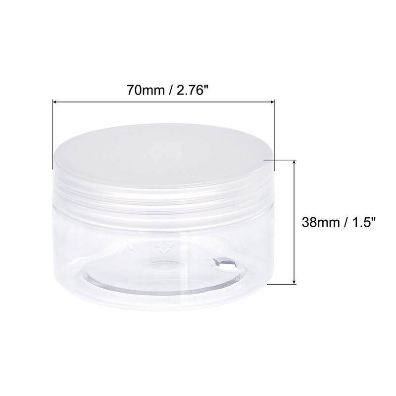 Round Plastic Jars with Transparent Screw Top Lid, 8Pcs