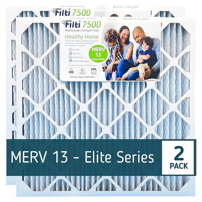 Filti 7500 16 x 20 Inch Pleated Home HVAC Furnace MERV 13 Air Filter (8 Pack)