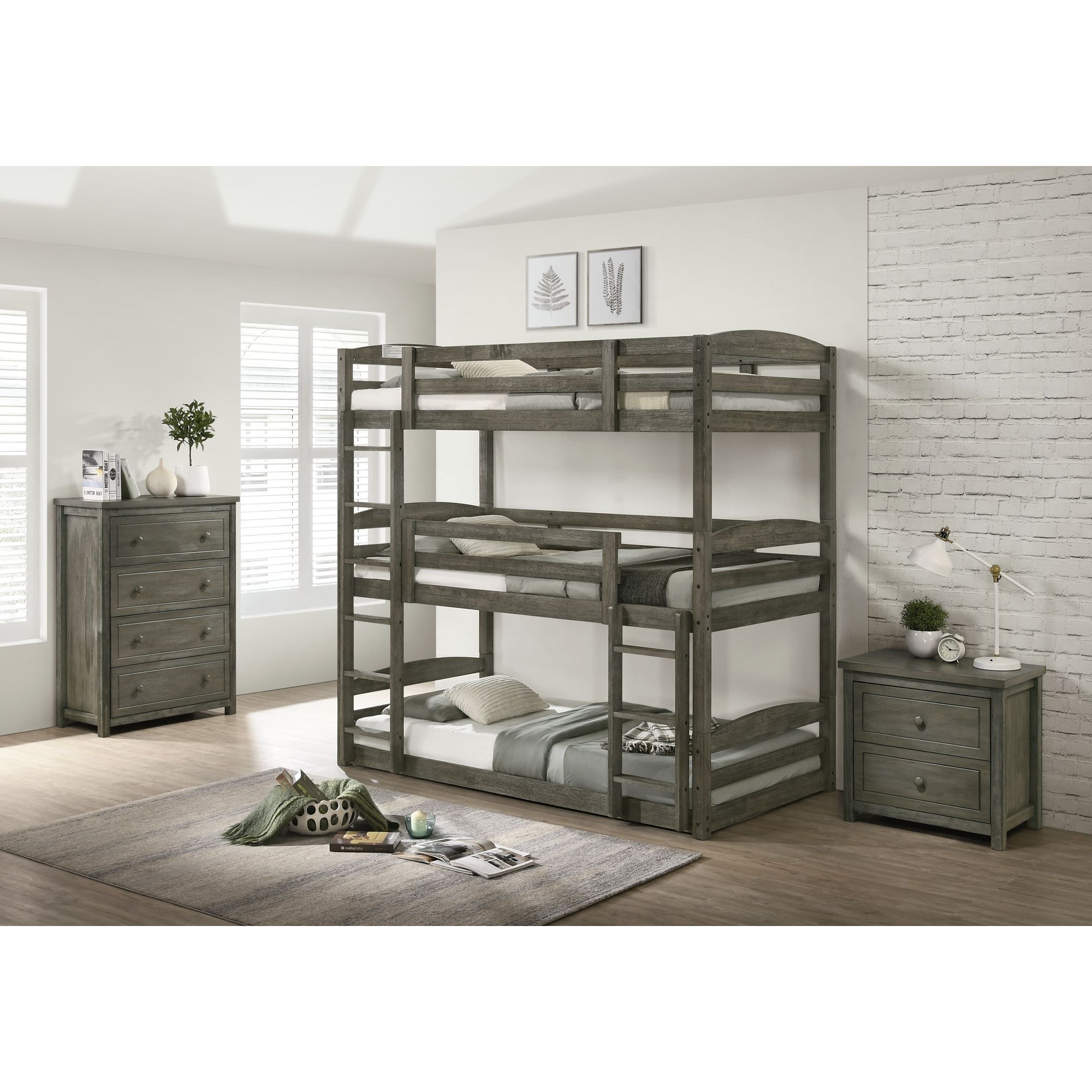 Bunk bed store and dresser set
