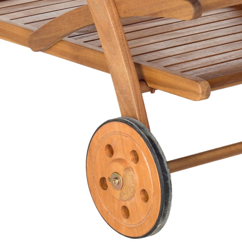 SAFAVIEH Outdoor Johana Acacia Wood Tea Cart - 25Wx34Dx34H