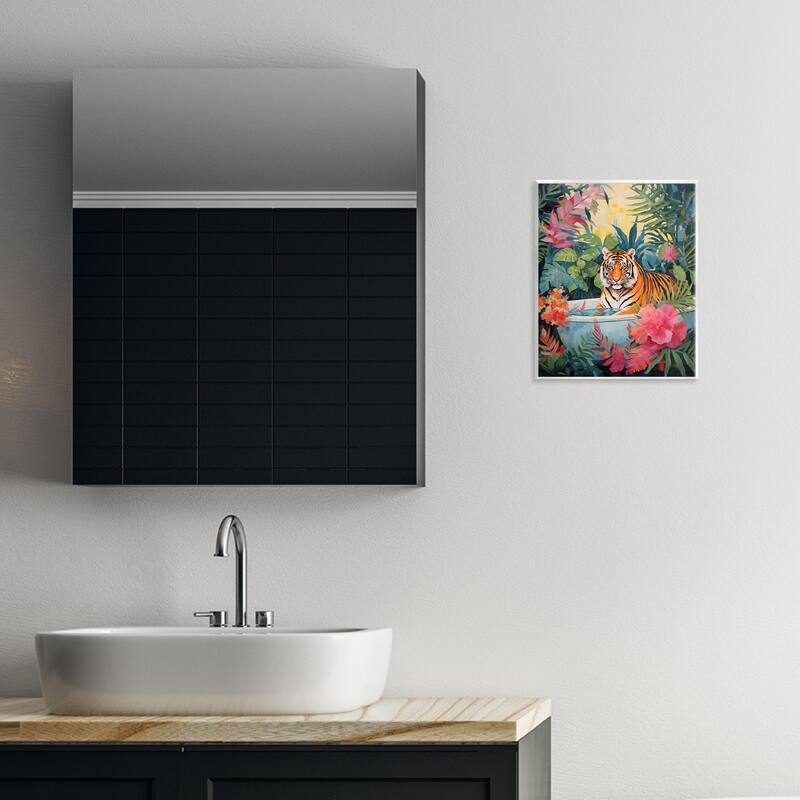 Stupell Tiger in Luxurious Bath Wall Plaque Art Design By Heidi Kuntz