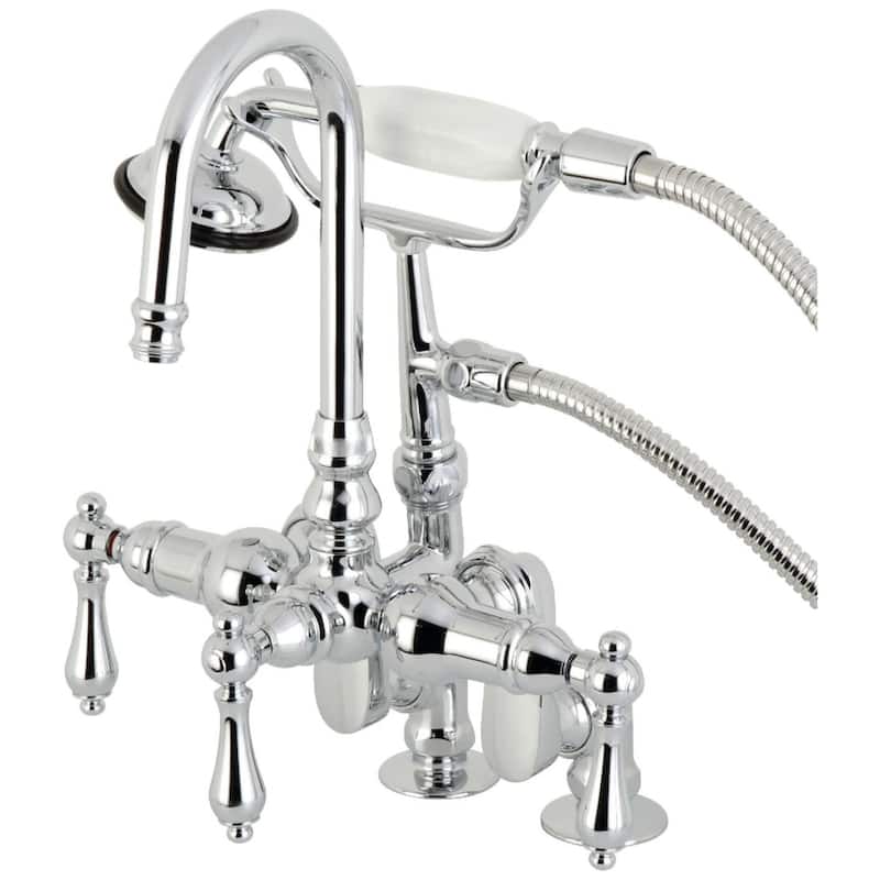 Kingston Brass Vintage Deck Mounted Clawfoot Tub Filler with Built-In - Polished Chrome