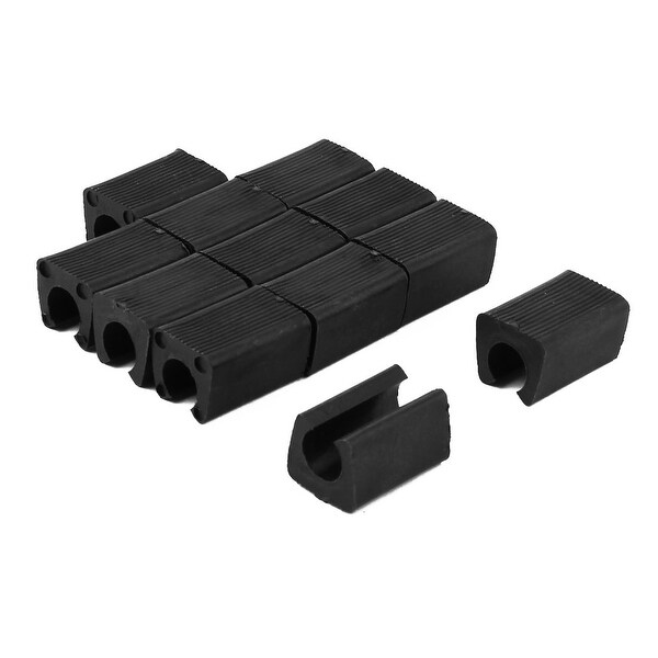 Unique Bargains 12 Pcs Antislip Plastic U Shape 11mm Chair Foot Cover Table Furniture Leg Protector Black