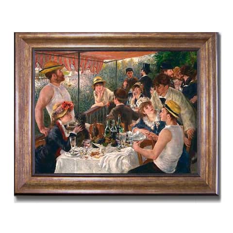 Luncheon of the Boating Party by Pierre Auguste Renoir Bronze-Gold Framed Canvas Art (22 in x 28 in Framed Size)