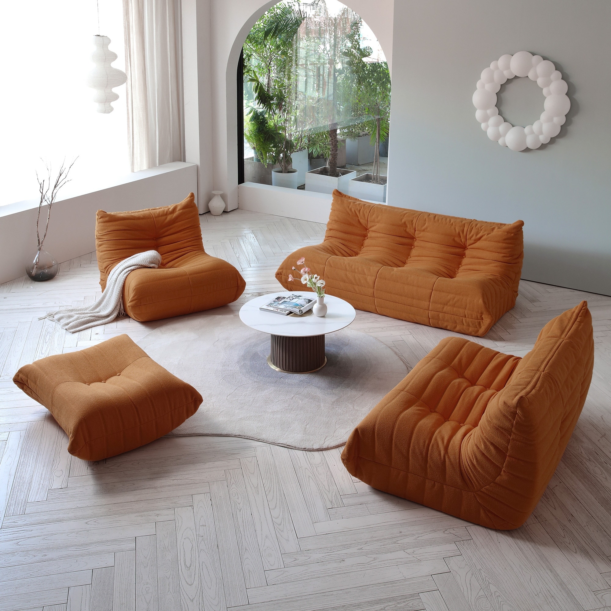 Teddy Fabric Lazy Sofa Sets for Bedroom Living Room Comfortable