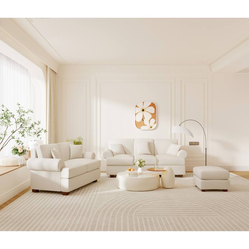 66" Fabric Sofa Sets Modern Loveseat Sofas for Living Room
