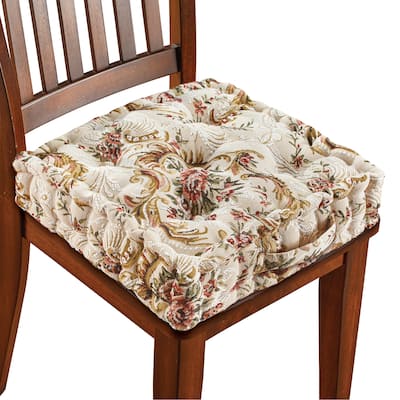 Thick Padded Tapestry Booster Tufted Chair Cushion - 16.060 x 9.560 x 5.370