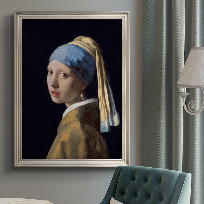 Girl with a Pearl Earring Premium Framed Canvas- Ready to Hang