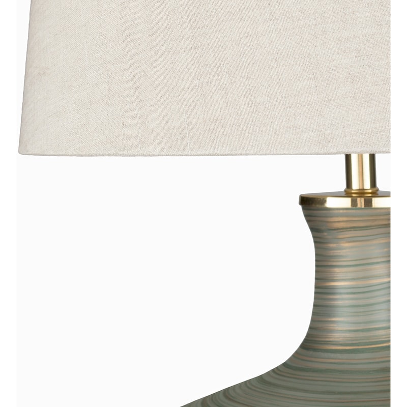 Mariya Emerald & Aqua Antiqued Glass Table Lamp