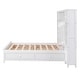 preview thumbnail 8 of 10, Full Size Wooden Bed with All-in-One Cabinet, 10-Shelves, & 4-Drawers, White