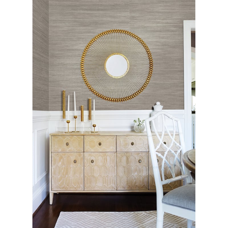 A-Street Prints Tagum Grey Grasscloth Wallpaper