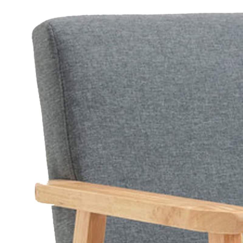 Colin 26 Inch Modern Chair, Padded Cushions, Wood Arms and Legs, Light Gray