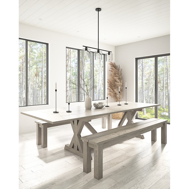 Modern Black 3-Light Unique Linear Design Transparent Cylinder Glass Pendant
