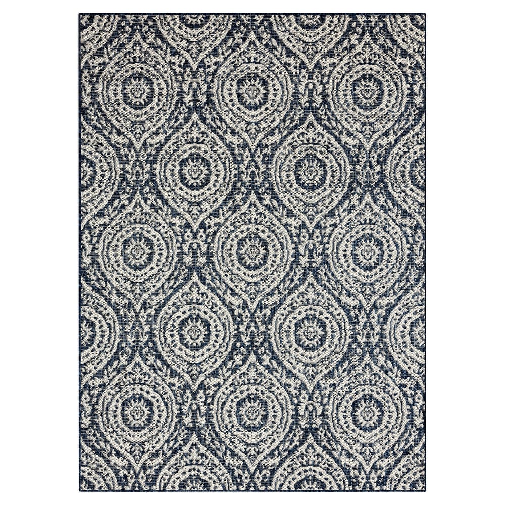 Nicole Miller New York Patio Country Zoe Moroccan Damask Indoor/Outdoor Area Rug