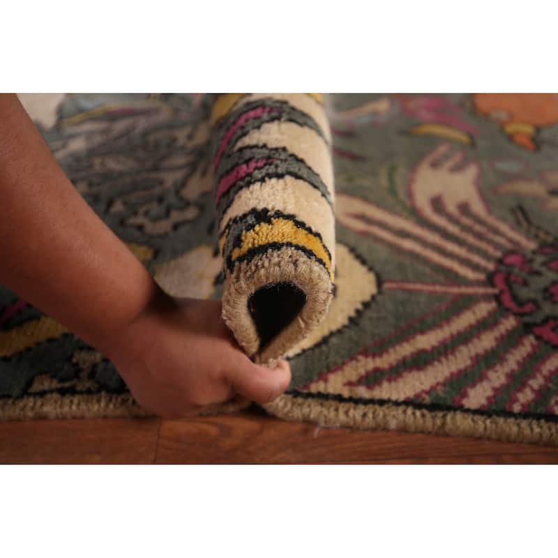 Animals Design Ziegler Indian Large Area Rug Handmade Wool Carpet - 9'10"x 13'8"