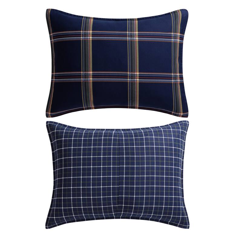 Tommy Hilfiger Beacon Plaid Reversible Cotton All Season Comforter Set (Blue)