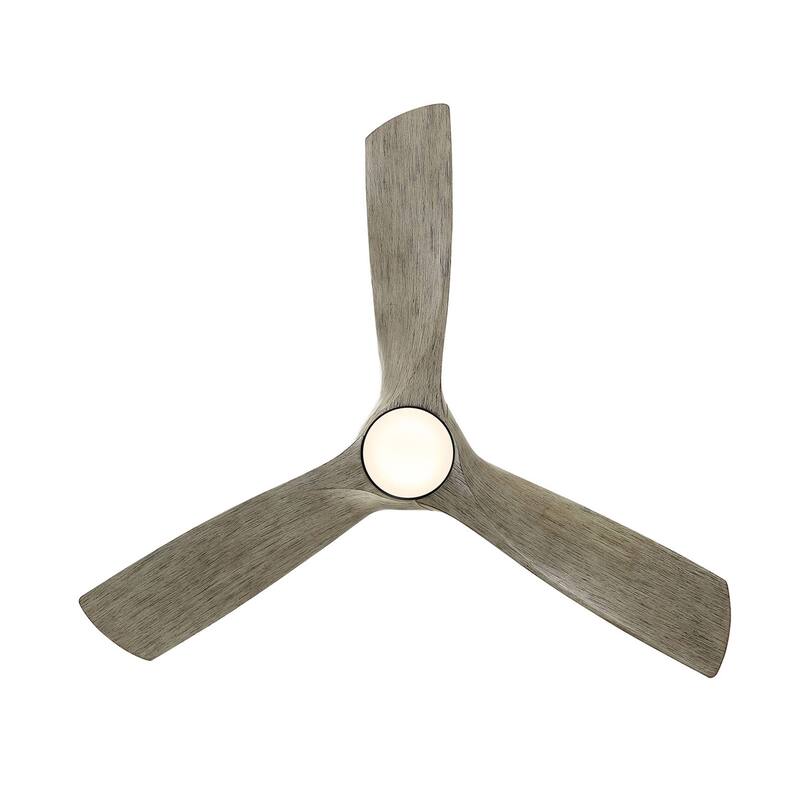 Zephyr Indoor and Outdoor 3-Blade Smart Ceiling Fan 52in with 3000K LED Light Kit and Remote Control with Wall Cradle