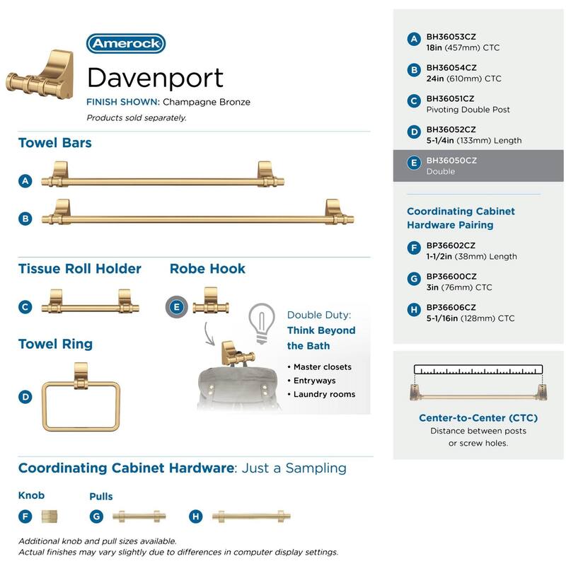 Amerock Davenport Single Robe Hook