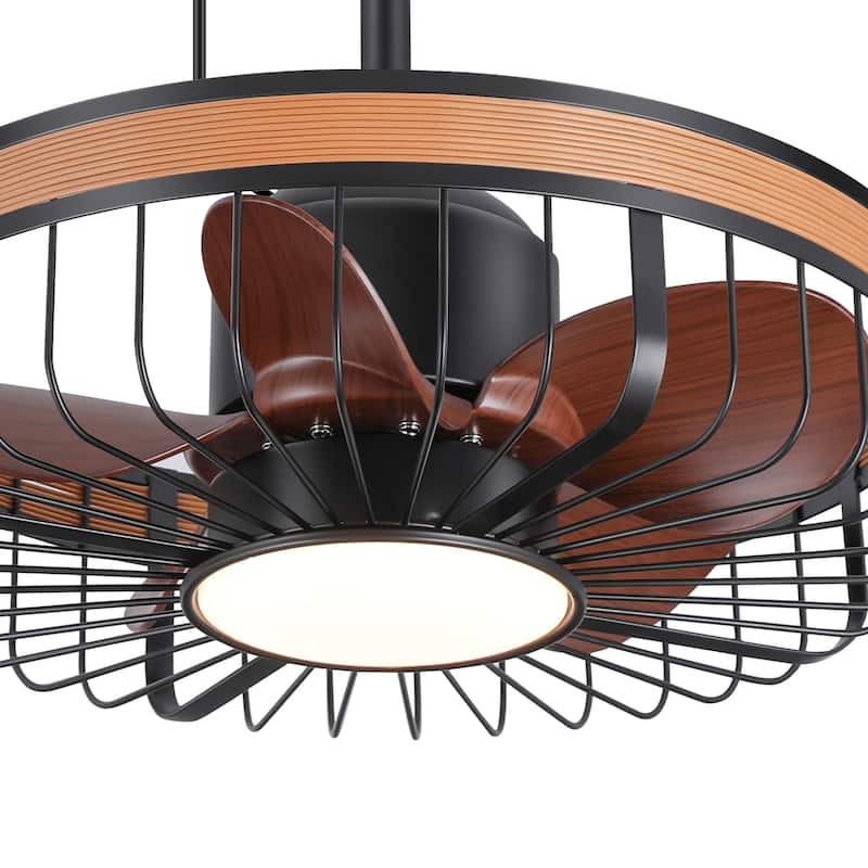19" Waterproof Plug-in Outdoor Ceiling Fan with Light and Remote(5-Blade)