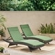 preview thumbnail 37 of 54, Salem Outdoor Wicker Lounge with Water Resistant Cushion (Set of 2) by Christopher Knight Home Multibrown + Jungle Green
