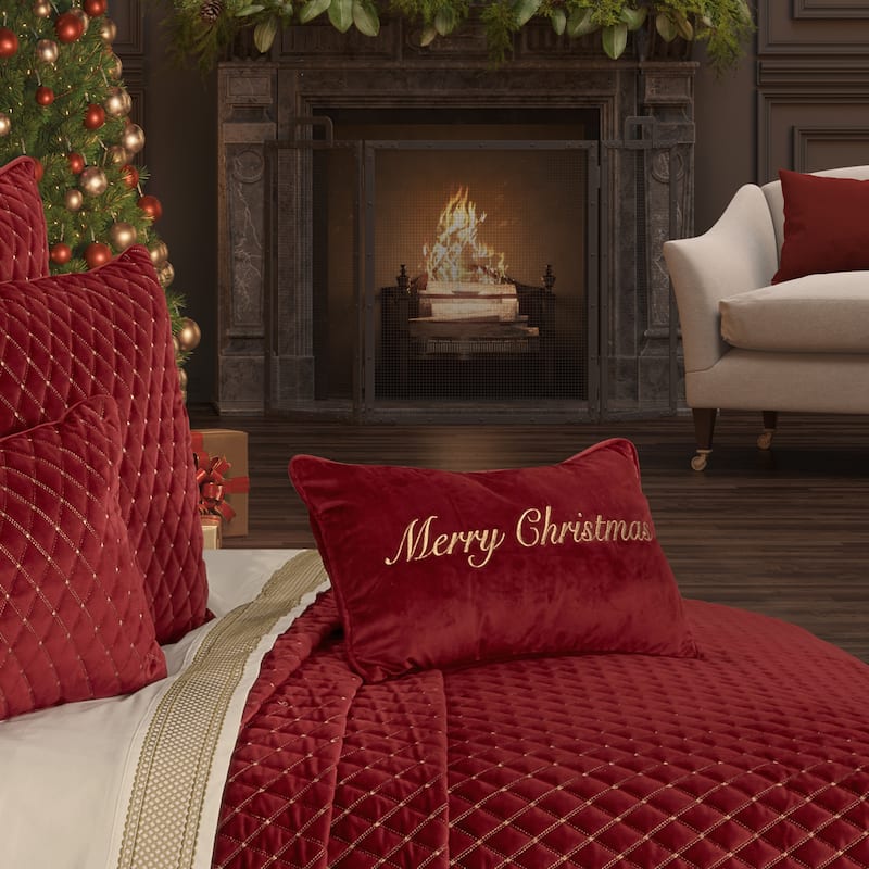 Merry Christmas Boudoir Decorative Throw Pillow