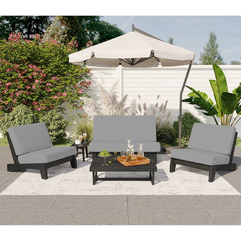 Outdoor Wood Sectional Furniture Patio Sofa Set
