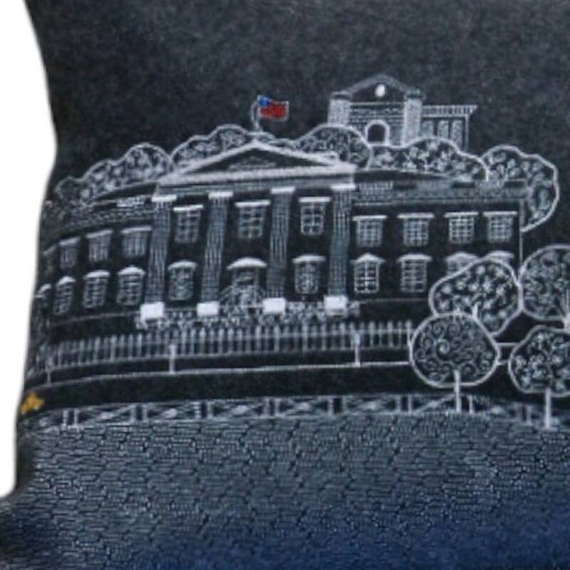 HomeRoots 35" Black Washington DC Nighttime Skyline Lumbar Decorative Pillow