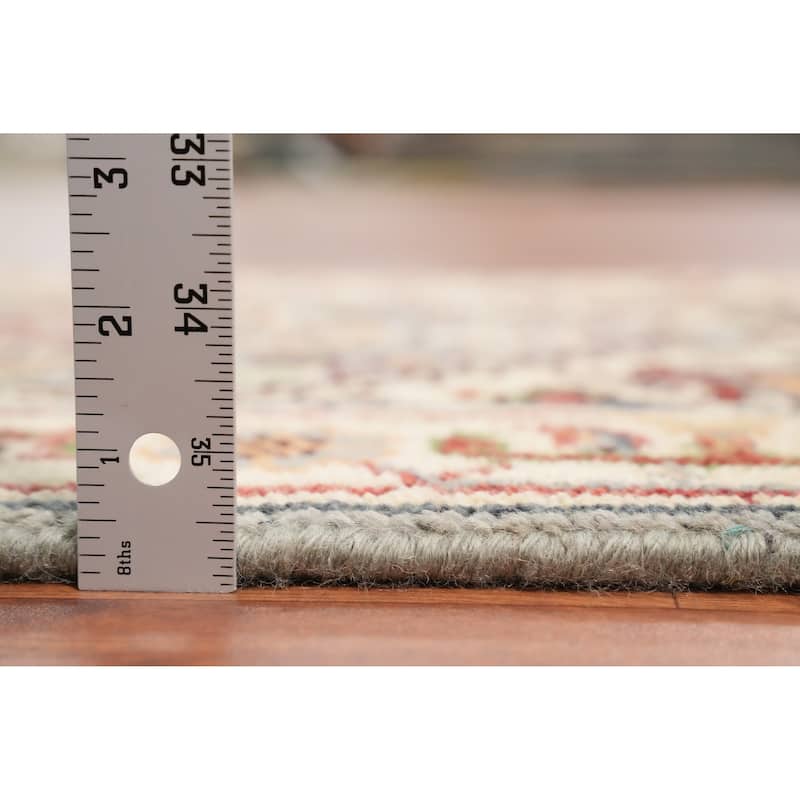 Hand Knotted Oriental 100% Wool Carpet Traditional Medallion Greys & Charcoal Heriz (serapi) Area Rug - 3' 0'' X 2' 0''