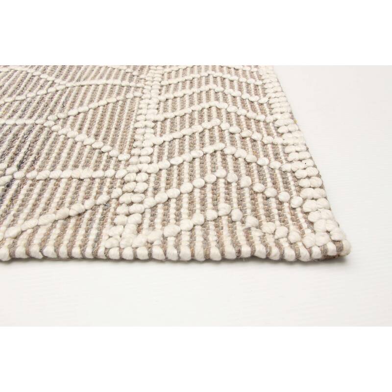 ECARPETGALLERY Braid weave Sienna Taupe Wool Rug - 6'3 x 8'11