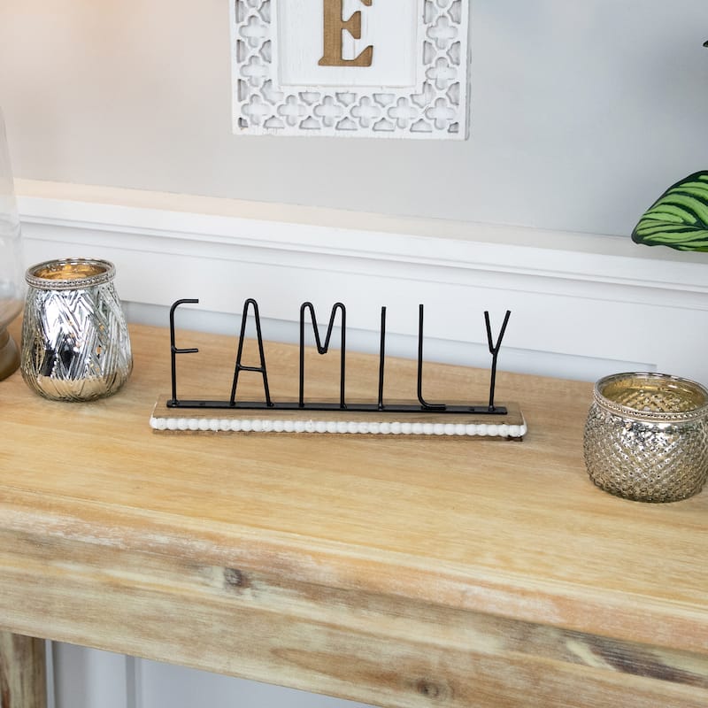 Family Metal Tabletop Decoration - 11.5" - Black