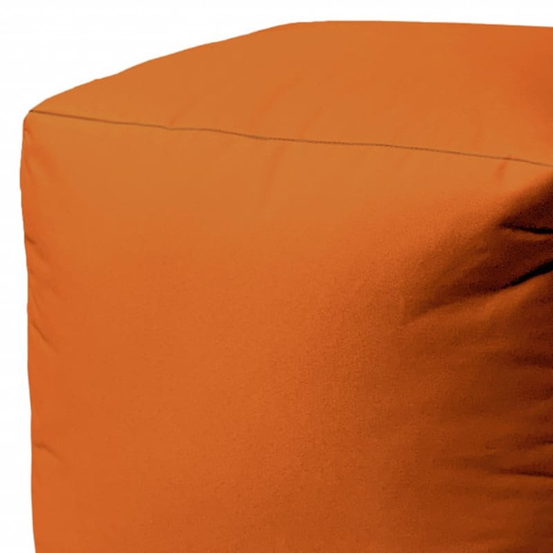 HomeRoots 17" Cool Orange Solid Color Indoor Outdoor Pouf Ottoman - 17' X '17' X '17