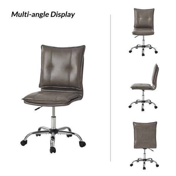 Nora Modern Faux Leather Swivel Task Chair with Metal Base by