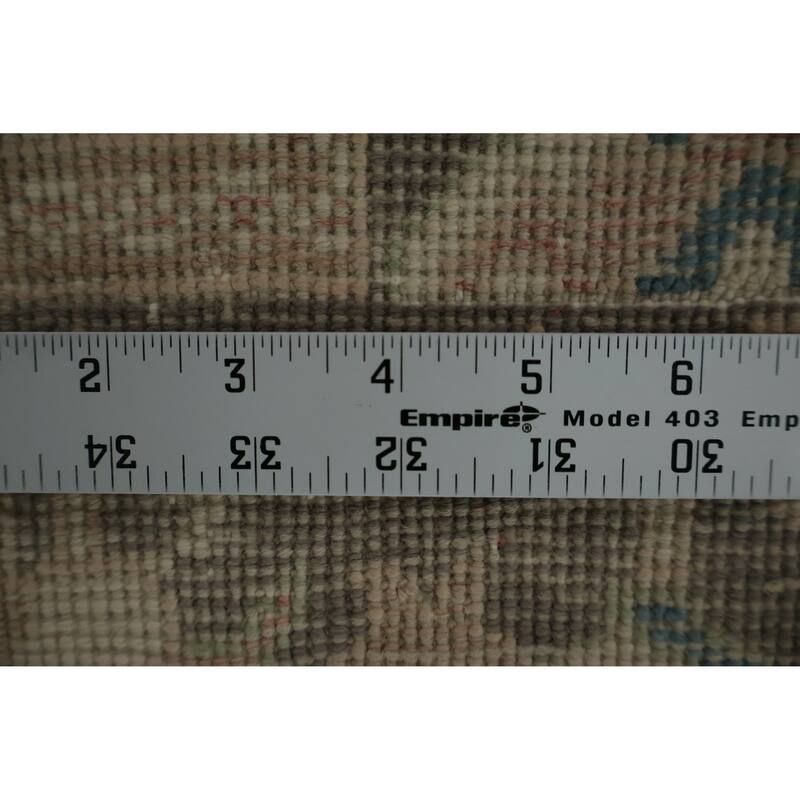 Hand Knotted Oriental 100% Wool Carpet Transitional Floral Navy Blue & Blues Oushak Area Rug - 7' 8'' X 5' 0''