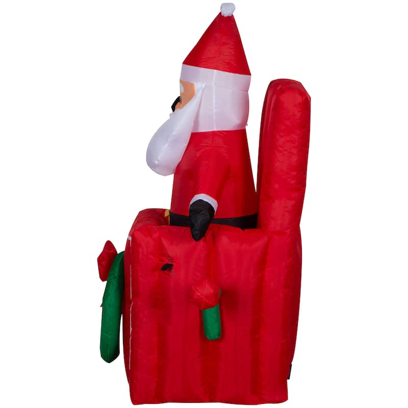 Gemmy Animated Christmas Inflatable Santa in Pop Up Box, 5 ft Tall