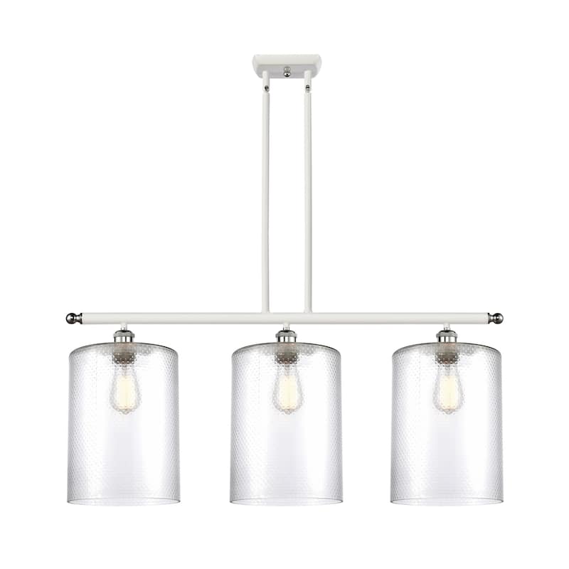 Innovations Lighting 516-3I-10-36-L Cobbleskill Linear Cobbleskill 3 - White and Polished Chrome / Clear