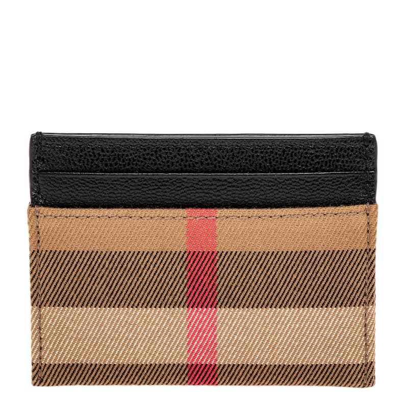Burberry Sandon Card Case - Beige Check and Black