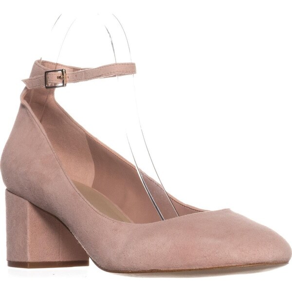 light pink block heel shoes